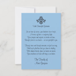 Família de Agradecimento Elegante Azul de Agradeci