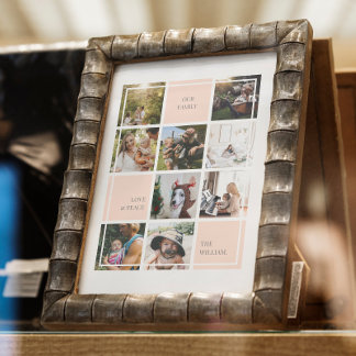 FAMÍLIA DE AMOR E PAZ FOTO COLLAGE POSTER E IMPRES