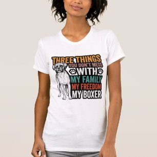 Família de Cães Boxer Desenho de Camisa Vintage Li