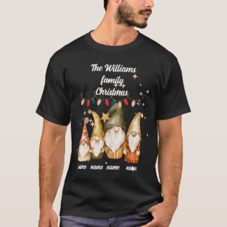 Família de camisetas natalinas de 4 Gnomos