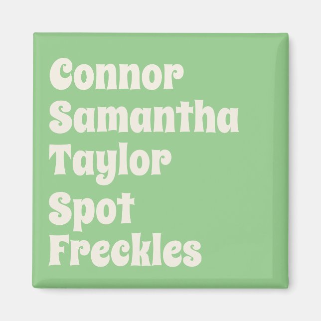 Família de casas e imã de geladeira retrógrada do  (Frente)