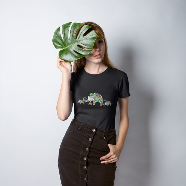 Família de Elefantes Flores Coloridos (Criador carregado)