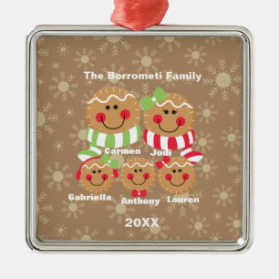 Família de enfeites de natal de 5 caras do