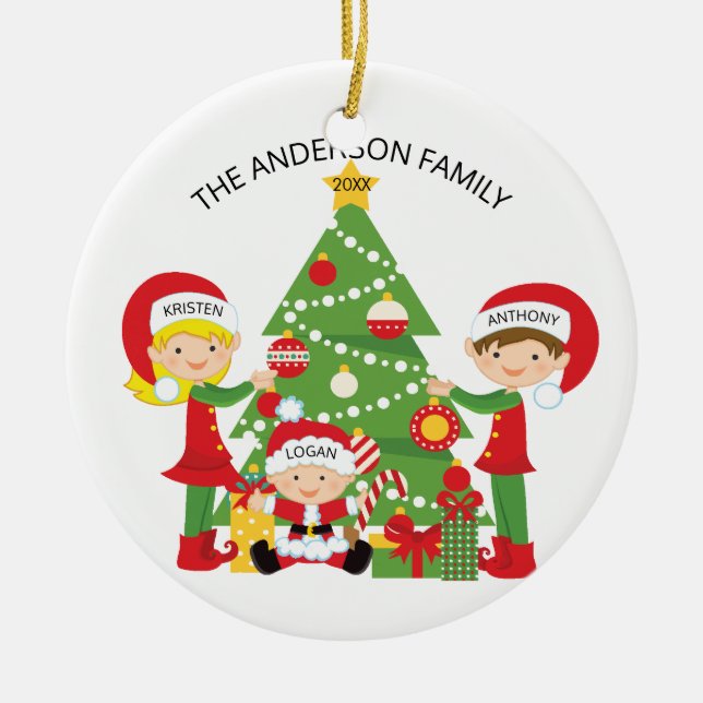 Família de enfeites de natal personalizados 3 (Frente)