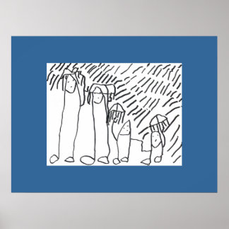 Família de Isaac na Poster da Chuva