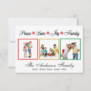 Família de Joy Peace Love - Cartão de Feriado 3x