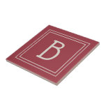 Família de Monograma Moderno Inicial Lembrança Ver<br><div class="desc">O design apresenta um monograma personalizado duplo moldurado moderno e elegante em creme adicionado ao fundo vermelho escarlate simples e decorativo chic. Ótima ideia de presente! Perfeito para inauguração. Use nosso modelo simples para completar seu design. Entre em contato comigo em beachpausedesigns@gmail.com se você tiver solicitações de cores personalizadas ou...</div>