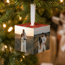 Família de Pinheiro Vermelho Foto Feliz Natal