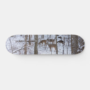 Família Deer No Skateboard Da Neve
