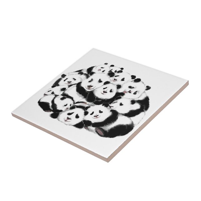 Família Feliz de Azulejos Cerâmicos Panda (Lateral)