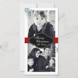 Família Feliz Natal Dois Cartões com fotos - Verme