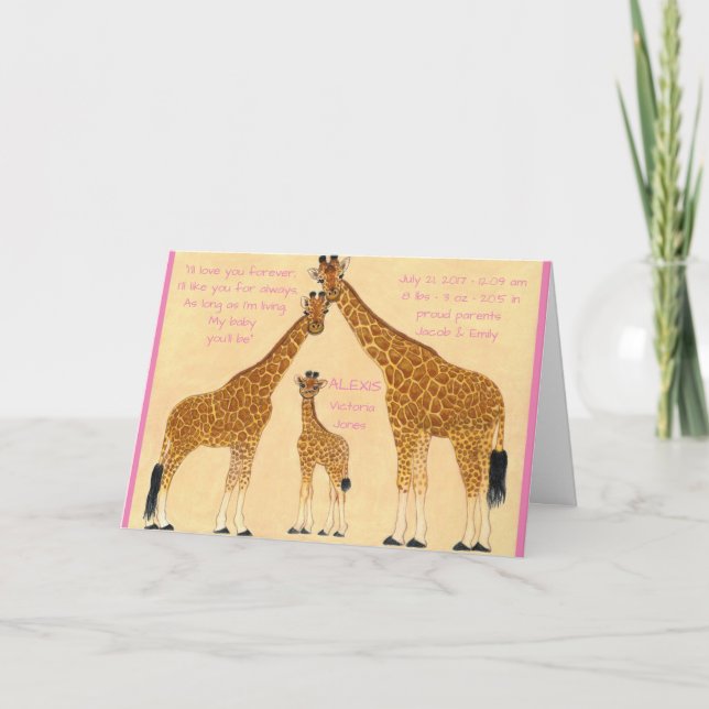 Família Giraffe - Anúncio de Nascimento (Frente)