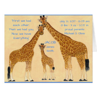 Família Giraffe - Anúncio de Nascimento