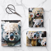 Família Koala na Floresta de Aquarela