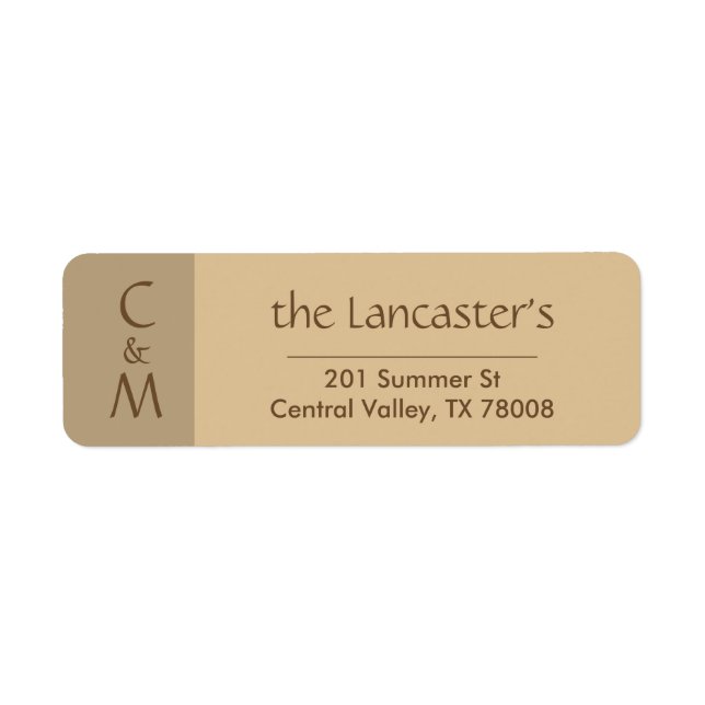 Família Moderna Monograma - Etiquetas de Endereço  (Frente)