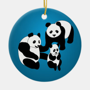 Família Panda de Três Enfeites de natal Personal