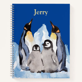Família Penguin encantadora com nome no Deep Blue