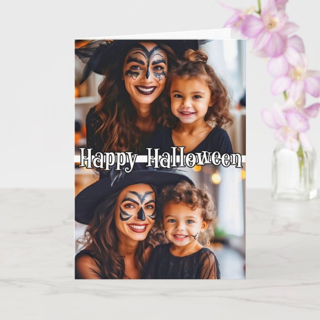 Família Personalizada 2 fotos Modelo Feliz Hallowe (Orquídea)