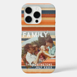 Família personalizada de fotos retro sunset stripe