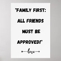 Família Primeiro: Todos Os Amigos Devem Ser Aprova