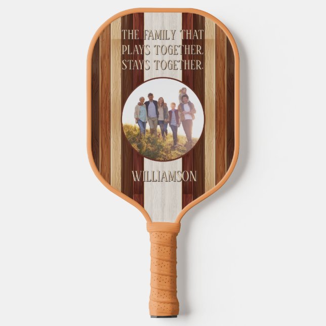 Família Que Joga Madeira Rústica Frisada Personali (Front)