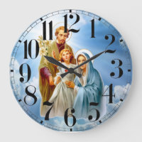 Família Sagrada No Relógio De Parede Acrílica Do C
