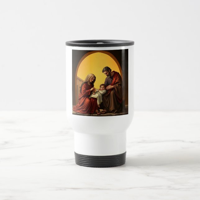 Família Santa, Jesus Maria e Caneca de viagem Jose (Centro)