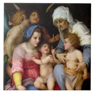Família santamente com anjos, c.1515-16 (óleo no