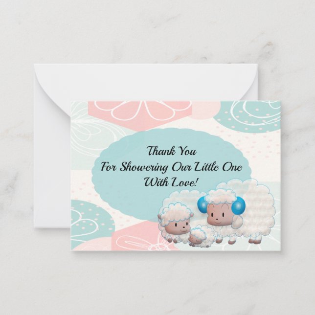 Família Sheep No Cartões de agradecimentos De Fund (Frente)