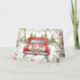 Família Sheltie no Cartão de Natal Red Truck