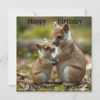 Famílias: Mamãe E Baby Quokka, Cartão De Aniversár