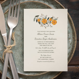 Famílias mistas Beige - Convite para Casamento Fl