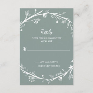 Famílias misturadas Casamento Verde Wreath RSVP