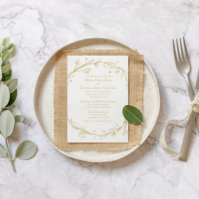 Famílias misturadas Convite Dourado de Casamento p (Criador carregado)