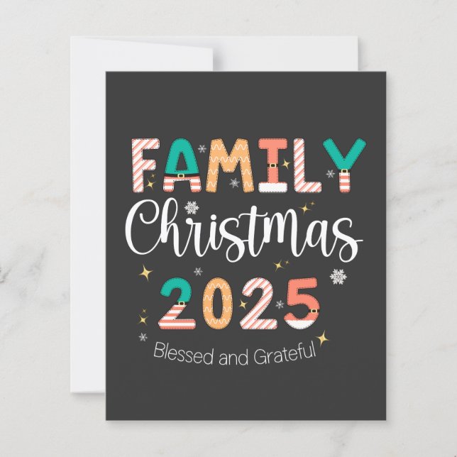 Family Christmas 2025 Blessed and Grateful  (Frente)