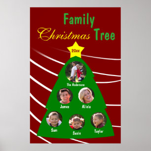 Family Christmas Tree Keepsake Custom Photo Poster