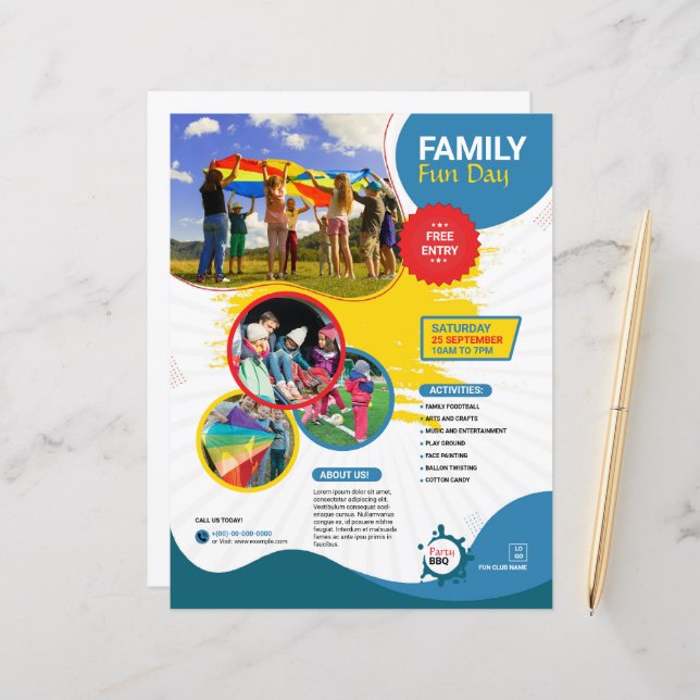 Family Fun Day Flyer Template (Frente/Verso In Situ)