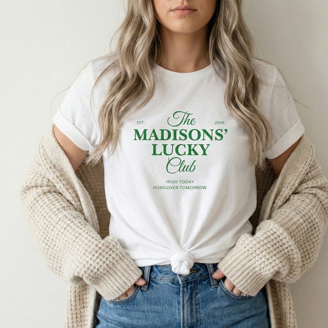 Family Name Lucky Club St. Patricks T-Shirt (Criador carregado)