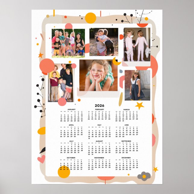 Family Photo Calendar 2026 Poster 18x24 (Frente)
