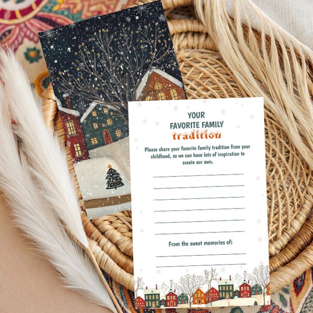 Family Tradition Advice Card Winter Baby Shower (Criador carregado)