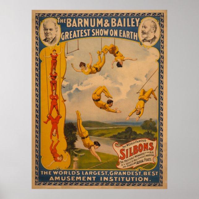 Famoso Mundo Silbons Barnum & Bailey Circus Poster (Frente)