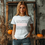 Fanfarrão Rosa das Bruxas Bonito e Louco<br><div class="desc">Libere o seu "Impulso" interno deste Dia das Bruxas com a nossa T-Shirt das Mulheres de Halloween Rosa! Perfeito para as mães que adoram misturar um pouco de "spook" com estilo, esta design divertida e divertida mostra a palavra "Momster" em letras negrito e assustador numa teia rosa suave. Quer você...</div>