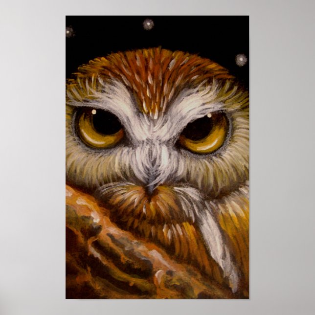 FANTASE SAW-WHET OWL Poster (Frente)