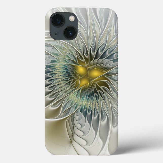 Fantasia da Flor de Prata Dourada arte fractal abs (Verso)