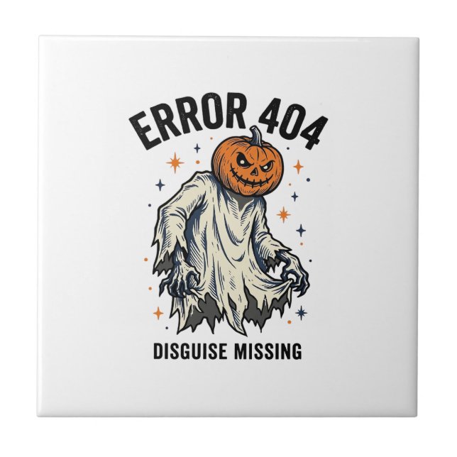 Fantasia de Abóbora Fantasma Erro 404 de Halloween (Frente)