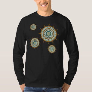 Fantasia de Mehndi em Camisa Escura de Cobre para