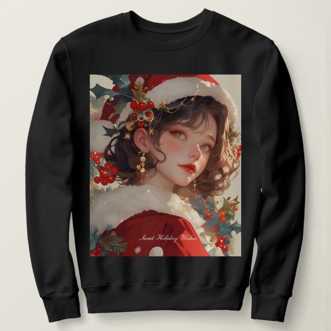 Fantasia de Natal: Camiseta Básica da Mulher Român (Frente do Design)