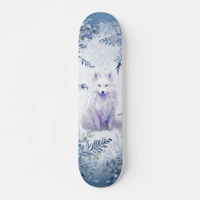Fantasia de Skate Deck de Raposa Branca de Inverno (Frente)