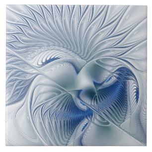 Fantasia Dinâmica Tons Azuis Arte Fractal Abstrata