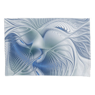 Fantasia Dinâmica Tons Azuis Arte Fractal Abstrata